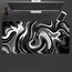 Rcege Großer Mauspad für Schreibtisch - 60 x 30 cm Gaming-Mauspad mit genähten Kanten, Nicht rutschender Unterlage, Schreibtischmatte für Tastatur und Maus (Black & White Abstraction, 23.6x11.8 inch)