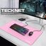 TECKNET Mauspad XXL Speed Gaming, 900x400 mm Schreibtischunterlage Rosa, Gamer Mouse Pad, Wasserdicht Mousepad, Spezielle Oberfläche Verbessert Präzision und Geschwindigkeit, rutschfeste Gummibasis