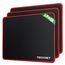 TECKNET Mauspad, 3 Pack Mousepad 270 x 210 mm, wasserdichte Gaming Mauspad Mausmatte mit vernähte Kanten, rutschfeste Gummiunterseite, Glatte Oberflächen, Geeignet für Computer, Laptop und PC (Rot)