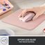 Logitech Mouse Pad - Studio Series, Computer-Mauspad mit Anti-Rutsch-Gummiboden, Leichtes Gleiten, Spritzwassergeschützt, Langlebige Materialien, Tragbar, Frisches, modernes Design - Rosa