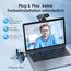 EMEET Webcam 1080P - NOVA Webcam mit Autofokus, Full HD Webcam mit 96° Weitwinkel und 2 Mikrofon mit Rauschunterdrückung, Automatische Lichtkorrektur, für Linux, Mac OS X, Konferenz
