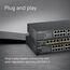 Zyxel 24-Port Netzwerk Switch | Unmanaged Gigabit Ethernet Splitter | 24x GbE Ports | Lüfterlos | Auto-MDI/MDI-X-Unterstützung | Wand- und Rack-Montagesatz im Lieferumfang enthalten | GS1100-24E