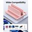 VAYDEER Vertikaler Laptop Ständer Platzsparender 3in1 Vertical Stander Laptopständer zum Vertikalen Positionieren Kompatibel für MacBook Air, MacBook Pro, iPad, Tablets Notebook bis 17,3" Rosa