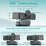 YIMONA 2K Full HD Webcam, mit Objektivabdeckung 30fps, 85° Weitwinkel, USB, Dual Mikrofon, Fester Fokus, Belichtungskorrektur, Rauschunterdrückung, kompatibel mit Windows, Mac OS, Linux und mehr