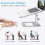 BoYata Laptopständer, Höhenverstellbarer Laptop Riser, Belüfteter Aluminium Notebookhalter für Schreibtisch, Kompatibel mit 10-17'' - Silber