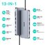 USB C Docking Station 4 Monitors, Triple Display Dock, 13 in 1 Laptop Docking Station mit 2 HDMI 4K@60Hz, DisplayPort VGA, Ethernet, 5X 10Gbps USB A/C, 100W PD, SD/microSD for Dell/HP/Lenovo/Laptop