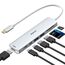 USB C Hub, USB C Multiport Adapter für MacBook Pro/Air, 7 in 1 MacBook Adapter USB C auf HDMI Hub, 2USB 3.0, PD,SD/microSD,Type C Daten für iPad, Lenovo und mehr Type-C Geräte (Silver)