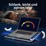 TECKNET Laptop Kühlpads, Laptop Kühler für 12-17 Zoll, Cooling Pad Notebook Cooler Ständer Kühlpad Kühlmatte, 2 USB-Ports, 3 Lüfter mit LEDs(Blau+Weiß)