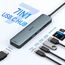 USB C Hub, Multiport Adapter für MacBook Pro/Air, 7 in 1 MacBook Adapter USB C auf HDMI Hub, 2USB 3.0, PD,SD/microSD,Type C Daten für iPad, Lenovo und mehr Type-C Geräte (Blau)
