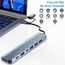 Oliveria USB C Hub 7 in 1 Multiport Adapter USB 3.0 Erweiterung für MacBook, iMac, Surface, Dell, Thinkpad, USB-Stick, mobile Festplatte, PS4, TV