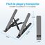 AOVUYCK-Store Laptop Ständer, 8-Stufe Einstellbar Laptop Stand, Tragbar Höhenverstellbarer Belüfteter Laptopständer, Notebook Ständer für MacBook, Lenovo, Dell, 10-15,6'' Laptops, Tablets, Notebooks.