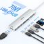 USB C Hub, USB C Multiport Adapter für MacBook Pro/Air, 7 in 1 MacBook Adapter USB C auf HDMI Hub, 2USB 3.0, PD,SD/microSD,Type C Daten für iPad, Lenovo und mehr Type-C Geräte (Silver)