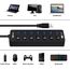 USB Hub Aktiv 3.0 mit Netzteil, VEMONT 7 Ports USB Verteiler USB-Hub und 1 Intelligenter Charging Port mit 5V/3A Netzteil, USB Splitter mit Individuellen Schalter und 1,2m Langes Kabel für PC/Laptop