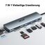 acer USB C Hub, 7IN1 USB-C auf 4K HDMI, 2xUSB 3.0, 1x Typ C 5Gbps, 100W PD, SD/TF Katenleser, Aluminium Docking Station Multiport Adapter für iPhone 15/16 Serie,MacBook/iPad Pro/Air,S24,Surface usw.