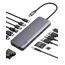 Anker Triple Display USB-C Hub (14-in-1), Dreifaches Display, 4K@60Hz HDMI mit 80W Max Power Delivery, 5 Gbit/s USB-C USB-A Datenports, Für MacBook, Lenovo, Dell XPS, HP Laptops (Ohne Ladegerät)