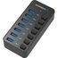 SABRENT USB Hub aktiv 3.2x1, mit netzteil 36W 7port, USB Adapter mehrfach Verlängerung, USB Verteiler, Powered USB hub, langes Kabel mit EIN/AUS-schaltern, für PS5, PC, Laptop, MacBook (HB-BUP7)