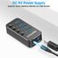 USB Hub Aktiv 3.0 mit Netzteil, RSHTECH USB 3.0 Hub mit 4 Datenports USB 3.0 Port Verteiler mit 100cm 2-in-1 Hybrid-Datenkabel (Typ-A/Typ-C), 10W (5V/2A) Netzteil, Aluminium, RSH-ST04