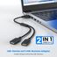 MOGOOD USB-Splitterkabel, USB-Y-Splitter-Adapter, Dual-USB-2.0-Netzkabel-Verlängerung zum Laden/Datenübertragung/Laptop/Mac/Auto