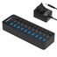 Sabrent USB Hub aktiv 3.0 mit netzteil 60W 10port, USB Adapter mehrfach Verlängerung, USB Verteiler, Powered USB hub, langes Kabel mit EIN/AUS-schaltern, für PS5, PC, Laptop, MacBook, usw. (HB-BU10)