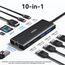 HODO USB C Hub Ethernet für MacBook Air/Pro, Adapter Mac Book Zubehör 10 in 1 mit 4K 60Hz HDMI, Ethernet, 100W PD, SD TF Kartensteckplatz, 4USB und USB-C Datenport, Type C Dongle für iPad, Surface