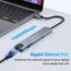 8-In-1 USB-C Hub mit 1G Ethernet, PD 100W, 4K HDMI, 2 X USB 3.0, 1 X C, SD/TF Kartenleser, Typ-C Splitter Adapter für iPhone 16/15, MacBook, iPad, Samsung, MacBook, Surface, Dell, Laptop, PS4, TV
