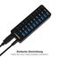 Sabrent USB Hub aktiv 3.0 mit netzteil 60W 10port, USB Adapter mehrfach Verlängerung, USB Verteiler, Powered USB hub, langes Kabel mit EIN/AUS-schaltern, für PS5, PC, Laptop, MacBook, usw. (HB-BU10)