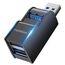 FORIDA 3-Port Mini USB-Hub, Tragbarer USB-Verteiler (1 Eingang, 3 Ausgänge) für Computer-Zubehör (Schwarz)
