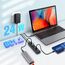 USB C Hub Aktiv mit Netzteil, RSHTECH 7-Port USB C 3.2 Hub Aktiv mit 3 * 10Gbps Port (2*Typ-C, 1*Typ-A), 4 * 5Gbps Port, 1m Datenkabel, 24W Netzteil, Aluminium USB 3.0 3.1, RSH-A107C