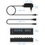 RSHTECH Aluminium 24W USB Hub Aktiv 3.0 mit 12V/2A Netzteil, 7-Port USB 3.0 Hub Multiport USB 3.0 Verteiler, zum Laden und zur Datenübertragung, mit Einzelnen On/Off Schalter und LED (RSH-A37S)