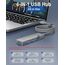 Aceele USB Hub 3.0 mit 1.2 m Kabel, 6-in-1 USB Adapter auf 3 USB 3.0 Extension und SD/TF Kartenleser, geeignet für Laptops, Desktops PC, Xbox und Mac usw (Grau)