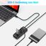 RSHTECH USB C 3.2 Hub Aktiv mit Netzteil, 4-in-1 USB C 3.1 Gen2 Hub mit 4*10Gbps USB-Datenport (2*Typ-C, 2*Typ-A), 60cm USB C kabel, 10W 5V2A Netzteil, Aluminium USB 3.2 Splitter Datenhub, RSH-A104C