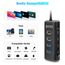 RSHTECH USB C 3.2 Hub Aktiv mit Netzteil, 4-in-1 USB C 3.1 Gen2 Hub mit 4*10Gbps USB-Datenport (2*Typ-C, 2*Typ-A), 60cm USB C kabel, 10W 5V2A Netzteil, Aluminium USB 3.2 Splitter Datenhub, RSH-A104C