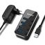 RSHTECH USB Hub Aktiv 3.0 mit Netzteil, USB 3.0 Hub Aktiv mit 4 Ports USB Verteiler 3.0 Datenhub mit 10W(5V/2A) Netzteil und Einzelne Schalter, für die Datenübertragung, Leichter und Tragbarer