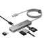 Aceele USB Hub 3.0 mit 1.2 m Kabel, 6-in-1 USB Adapter auf 3 USB 3.0 Extension und SD/TF Kartenleser, geeignet für Laptops, Desktops PC, Xbox und Mac usw (Grau)