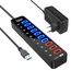 Atolla USB Hub Aktiv 3.0 mit 48W (12V/4A) Netzteil, 11-Port USB 3.0 Extension verteiler (7 Datenports + 4 Smart Charging Ports) mit Einzelnen EIN/Aus-Schalter und für High Power USB Geräte Netzteil