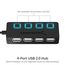 SABRENT USB Hub, USB Adapter 2.0, USB verlängerung mit EIN/AUS schaltern Geeignet, USB Verteiler mehrfach für PS4 PS5, PlayStation 5, Laptop, PC, drucker, MacBook, USB Stick (HB-UMLS)