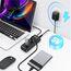 RSHTECH USB C 3.2 Hub Aktiv mit Netzteil, 4-in-1 USB C 3.1 Gen2 Hub mit 4*10Gbps USB-Datenport (2*Typ-C, 2*Typ-A), 60cm USB C kabel, 10W 5V2A Netzteil, Aluminium USB 3.2 Splitter Datenhub, RSH-A104C