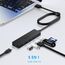 Aceele USB Hub 3.0 mit 60 cm langem Kabel, 4-Port USB 3.0 Verteiler und Typ-C 5V 3A Anschluss, 5 Gbps Multi Port Adapter für MacBook Air, iMac, Surface, XPS, PC, Laptop, Festplatte, Tastatur, PS5