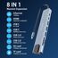 Avigers USB C Hub (8-in-1), USB C Multiport Adapter mit 100W PD, 4K HDMI, SD&TF Kartenleser, USB 3.0, Ethernet LAN Adapter für MacBook Air/Pro, Huawei, Dell und mehr (Silver Grey)