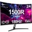 Minifire 24 Zoll Curved Gaming Monitor 180Hz, 1ms, FHD PC Bildschirm 1500R, Mit Lautsprechern, FreeSync, HDR, 130% sRGB, Rahmenlos, HDMI1.4/DP1.2 Ports -Schwarz (MFG24C1 mit HDMI-Kabel)