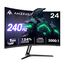 Amzfast 24 Zoll Curved Gaming Monitor 240Hz FHD, 1ms MPRT, Adaptive Sync, 130% sRGB, 97% DCI-P3, HDMI 2.0 + DP 1.4, VESA 75x75, Blaulichtfilter – AMZG24C1 Pro