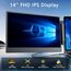 Tragbarer Monitor für Laptop, 14’’ Triple Laptop Screen Extender, FHD 1080p Portable Monitor Bildschirm Erweiterung, Plug & Play Kein Treiber Kompatibel Windows Mac Android
