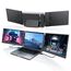 Tragbarer Monitor für Laptop, 14’’ Triple Laptop Screen Extender, FHD 1080p Portable Monitor Bildschirm Erweiterung, Plug & Play Kein Treiber Kompatibel Windows Mac Android