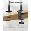 HUANUO Monitor Halterung 2 Monitore für 13-30 Zoll Bildschirme, Gaming Monitorhalterung 2 Monitore Höhenverstellbar, Bildschirmhalterung Neigen Schwenken, 10 kg pro Arm, VESA 75/100