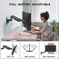BONTEC Monitor Wandhalterung 13-42 Zoll Bildschirm bis 9 kg, VESA 200x200, Neigbar Schwenkbar Drehbar, Höhenverstellbar Monitor Wall Mount