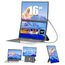 Portable Monitor, 16 " FHD 1200P Laptop Screen Extender, nach oben und unten verstellbar und 360 ° drehbar abnehmbarer Ständer, Travel Monitor für Laptop, tragbare Bildschirm für Windows / PC / Mac