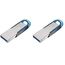 SanDisk Ultra Flair USB 3.0 Flash-Laufwerk 64 GB (Rescue Pro Software, Passwortschutz, robust, schlankes Metallgehäuse, 150 MB/s Übertragungsgeschwindigkeit) Blau (Packung mit 2)