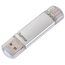 Hama 128GB USB-Speicherstick mit USB 3.2 Gen 1-Type-C (2-in-1 USB-Stick, z.B.für Android Handy, Tablet, Computer, Notebook, MacBook, OTG, 40MB/s) USB-Typ-C Handy-Stick, Doppel Memory-Stick Silber