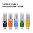 Intenso Office Line USB Stick 5X 64 GB | Super Speed USB-A 3.2 Speicherstick mit bis zu 70 MB/s | 5 Farben mit Metallbügel & Beschriftungsetiketten: Amazon.de: Computer & Zubehör