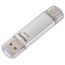 Hama 16GB USB-Speicherstick mit USB 3.2 Gen 1-Type-C (2-in-1 USB-Stick, z.B. für Android Handy, Tablet, Computer, Notebook, MacBook, OTG, 40MB/s) USB-Typ-C Handy-Stick, Doppel Memory-Stick Silber